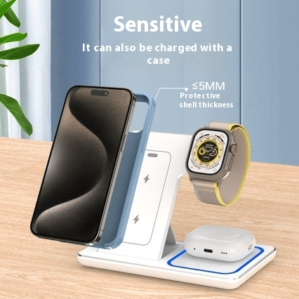 3 In 1 LED Fast Wireless Charger Stand Foldable Charging Station - Boltronik
