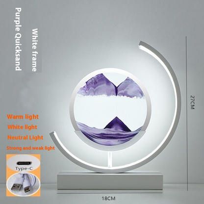 Dune Glow Sand Art Lamp on a desk