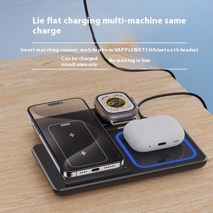 3 In 1 LED Fast Wireless Charger Stand Foldable Charging Station - Boltronik