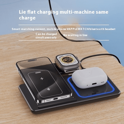 3 In 1 LED Fast Wireless Charger Stand Foldable Charging Station - Boltronik