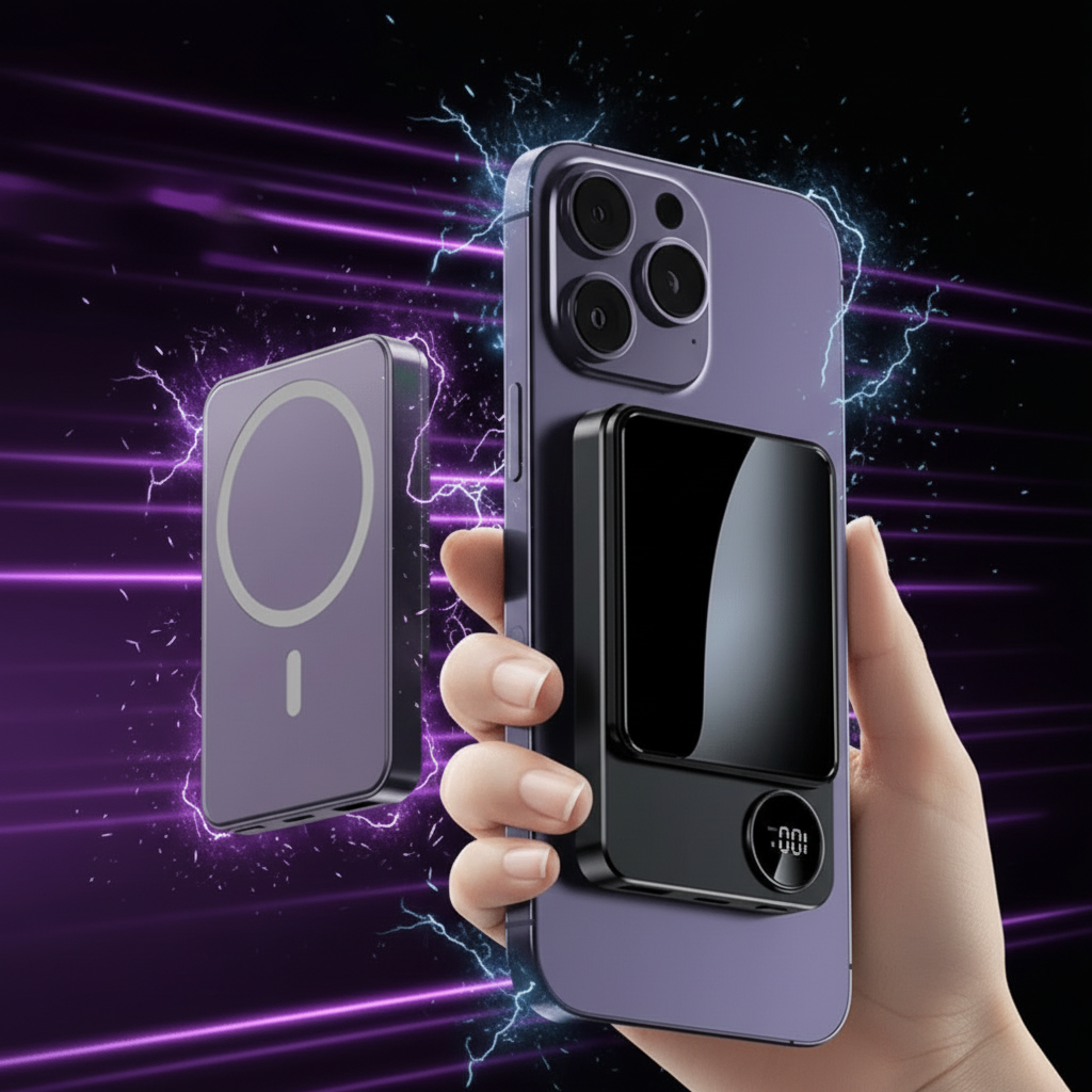 Ultra-thin Magnetic Wireless Power Bank - Boltronik