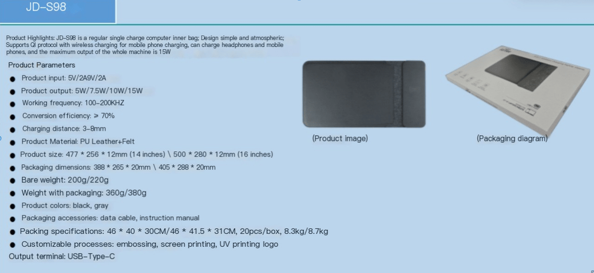 5in1 Wireless Charging Laptop Sleeve - Boltronik